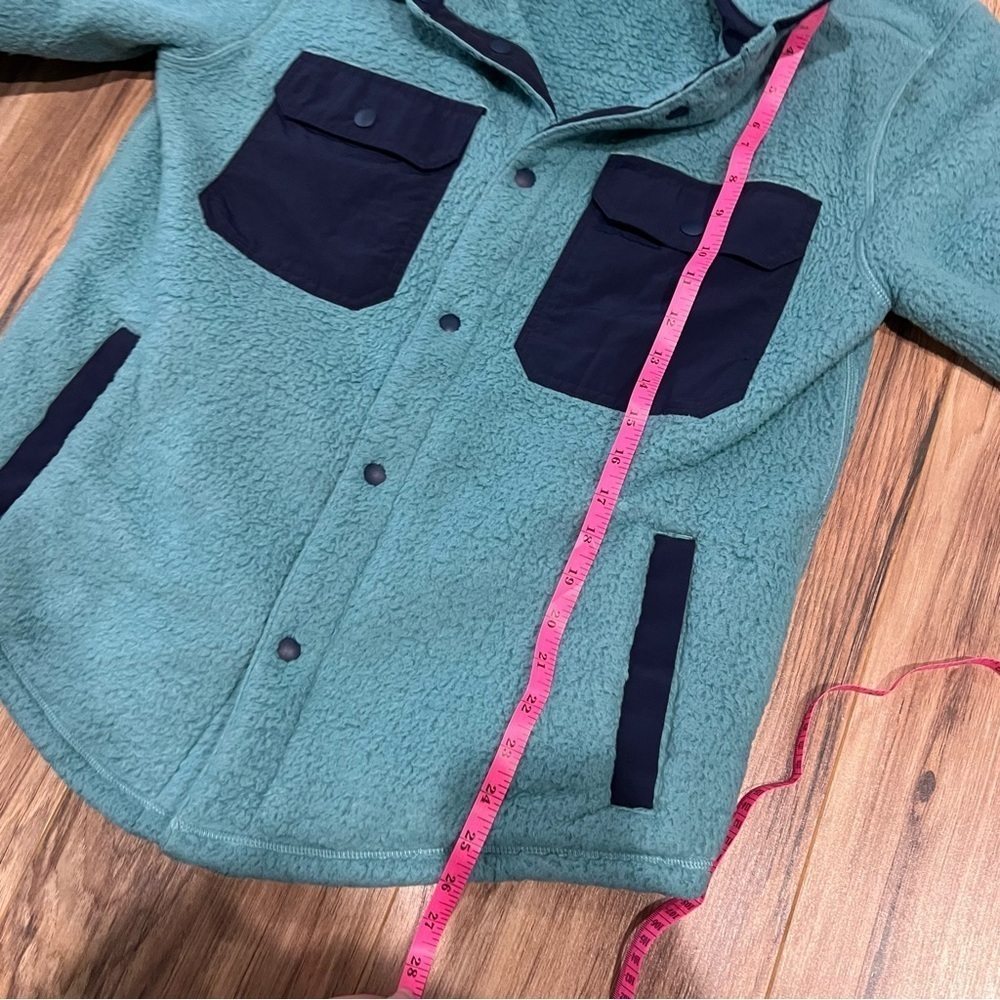 Outerknown Men’s Skyline Blue Fleece Sherpa Shirt Jacket - Picture 6 of 10